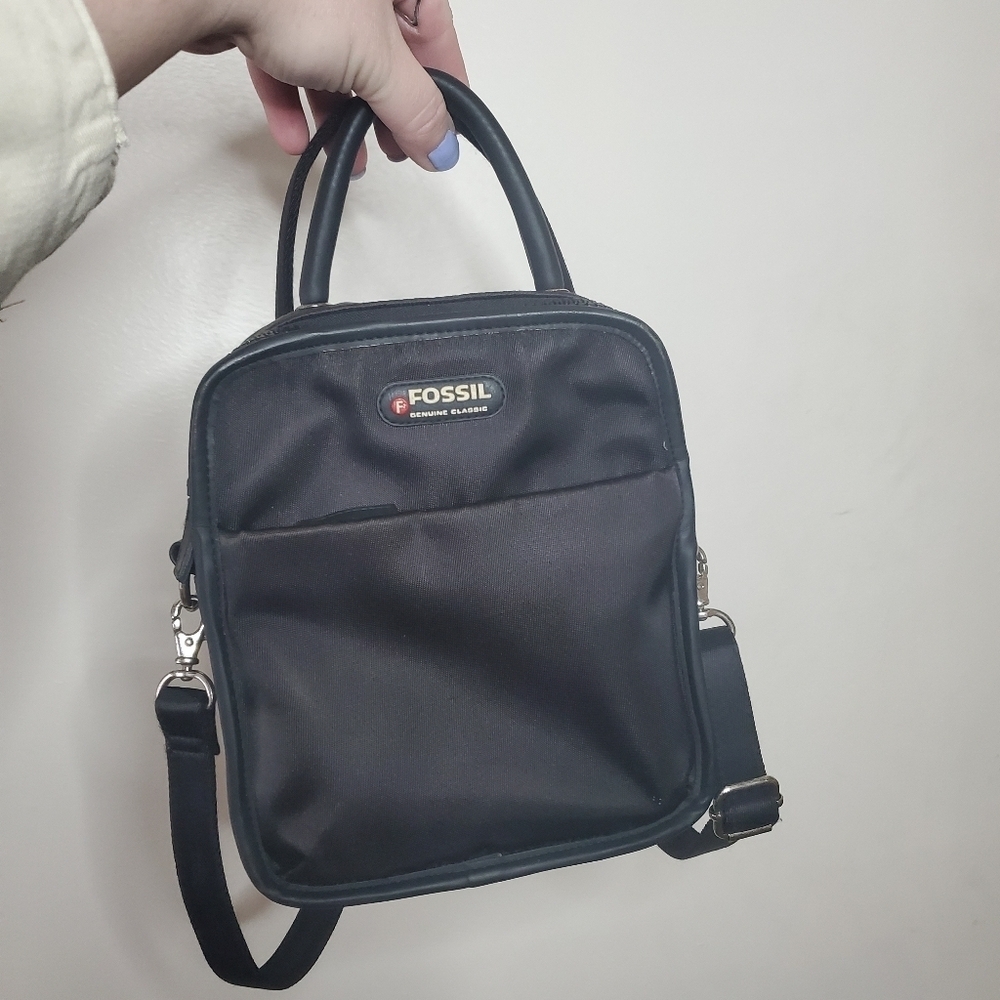 Fossil 2-in-1 Mini Bag Square Canvas Black